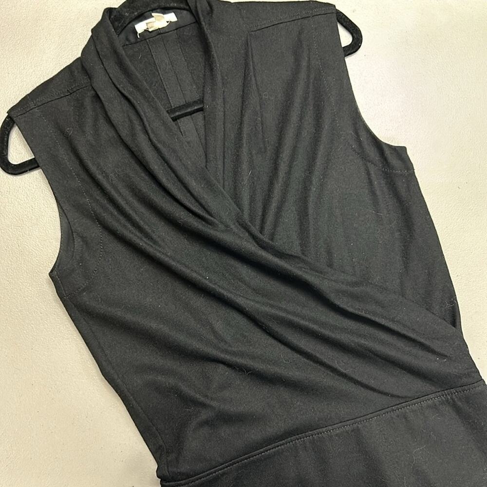 Helmut Lang Wool Dress Black Sleeveless Wrap Top Womens Size P / TP 100% Wool